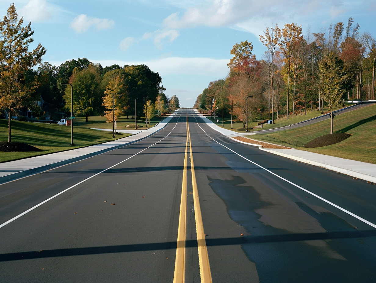 Roadway surrounded by trees
