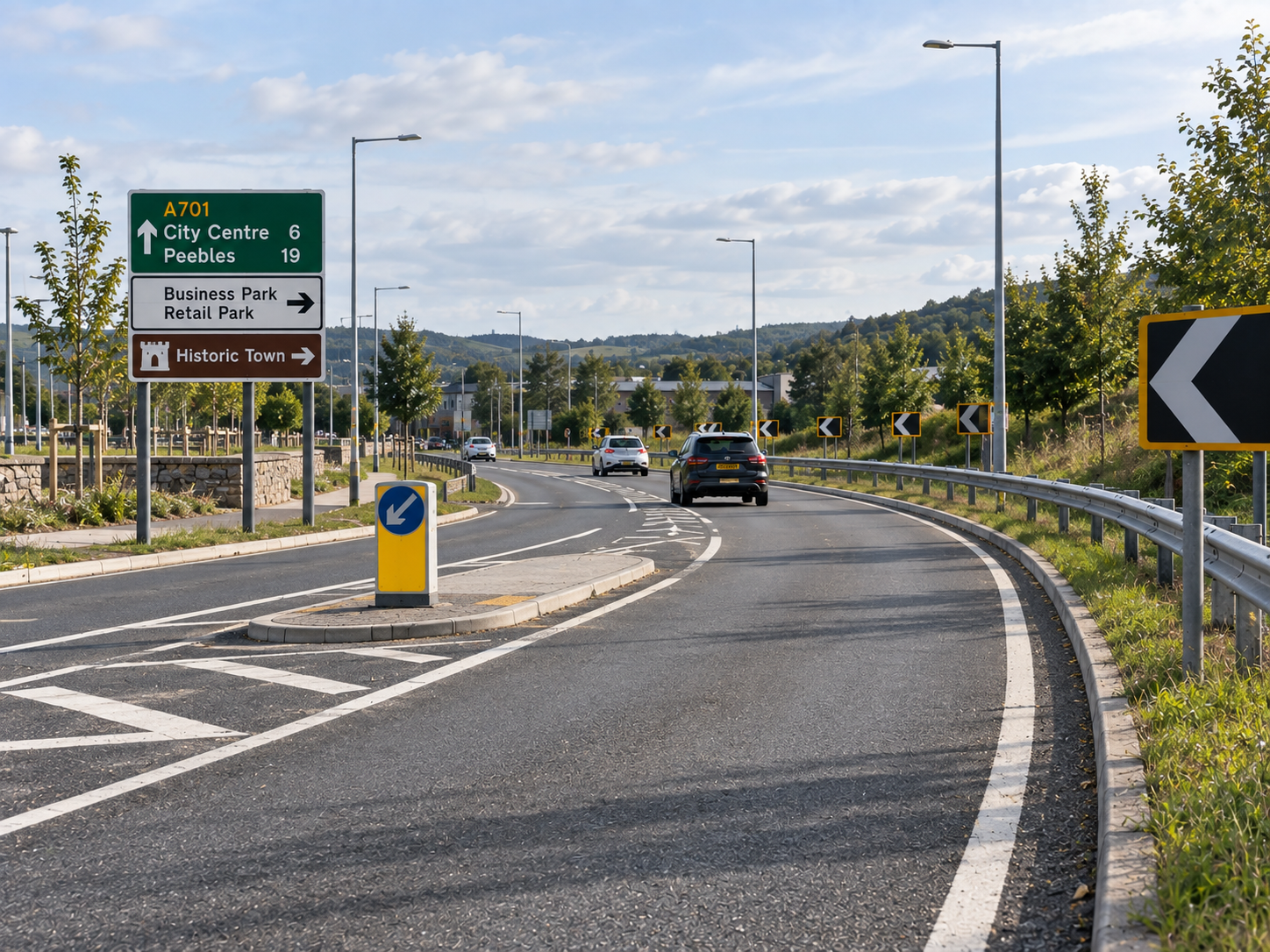 Cars on the roadway